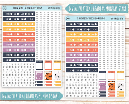 October Stickers for Small Horizontal & Vertical Laurel Denise Planners. (Formerly Mini Planner) "Boo to Your" || MBY