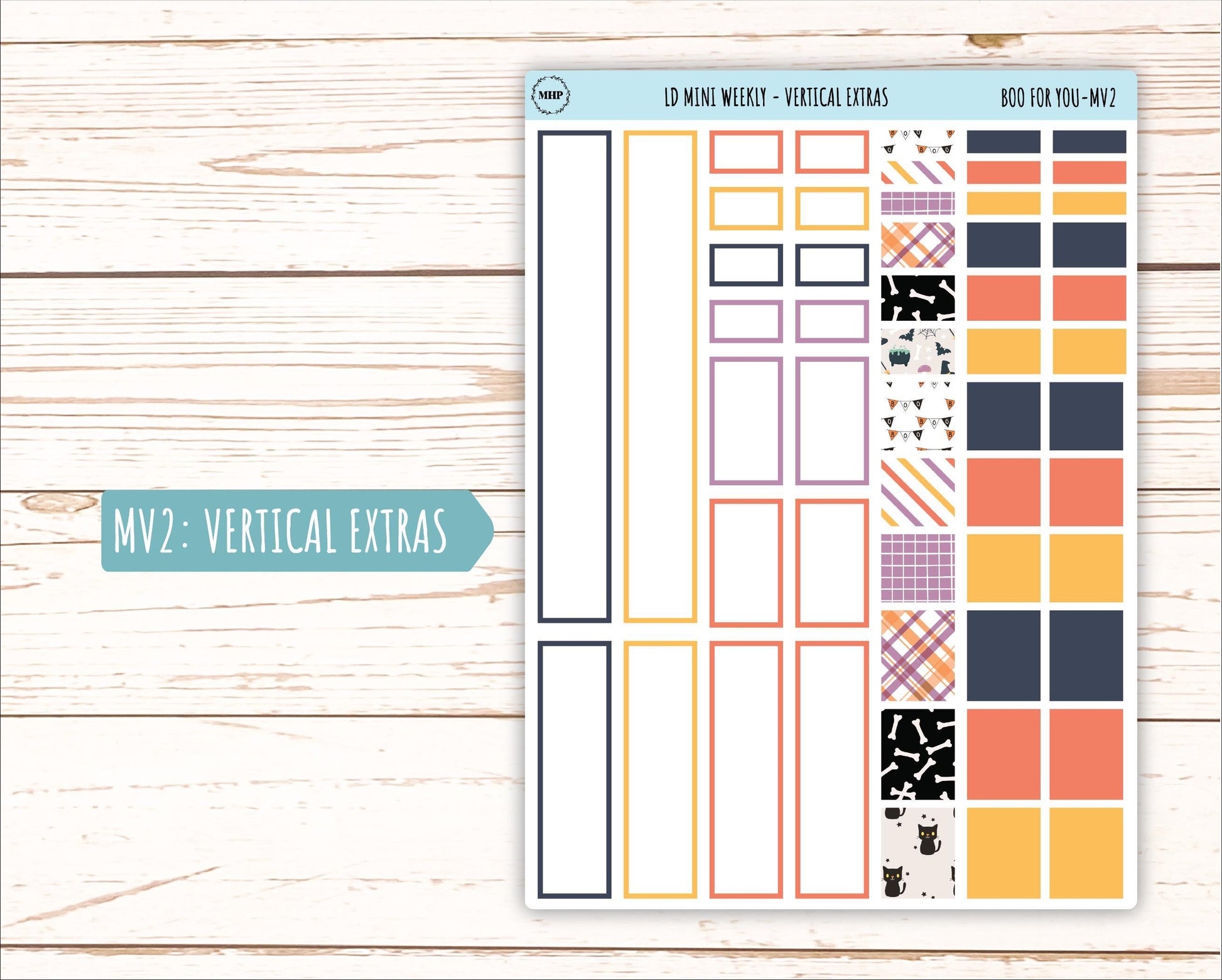 October Stickers for Small Horizontal & Vertical Laurel Denise Planners. (Formerly Mini Planner) "Boo to Your" || MBY