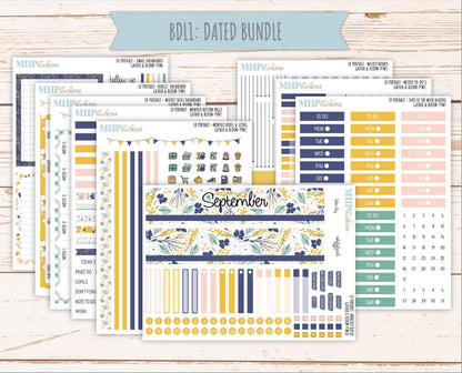 SEPTEMBER 2025 Stickers for The Scout Laurel Denise Planner (formerly Portrait Planner). "Gather and Bloom" || PT
