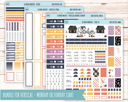 October Stickers for Small Horizontal & Vertical Laurel Denise Planners. (Formerly Mini Planner) "Boo to Your" || MBY
