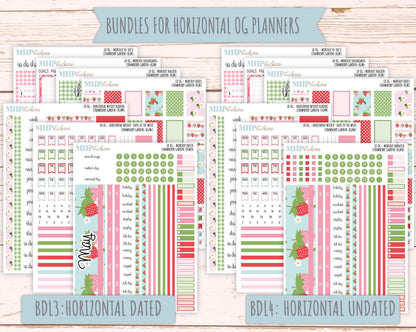 MAY 2025 Stickers for Large size Horizontal & Vertical Laurel Denise Planners. (Formerly Original Size) "Strawberry Garden" || OGSG