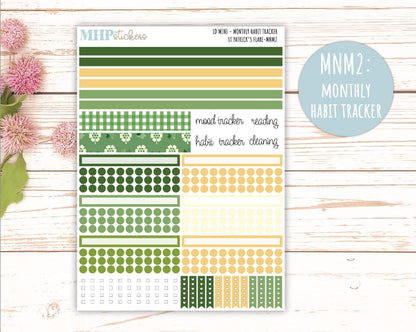 MARCH 2025 Stickers for Small Horizontal & Vertical Laurel Denise Planners. (Formerly Mini Planner) "St PAtrick's Flare" || MNSPF