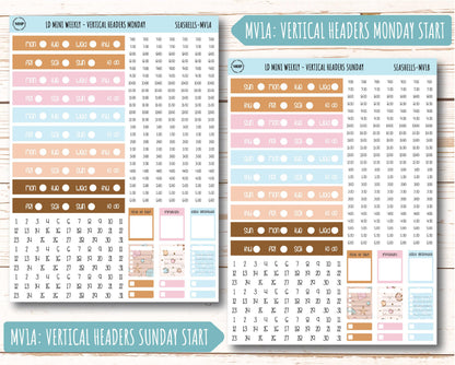 August Stickers for Small Horizontal & Vertical Laurel Denise Planners. (Formerly Mini Planner) "Seashells" || MSH