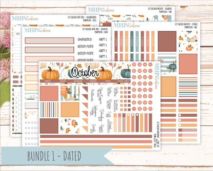 OCTOBER Stickers for The Valerie Laurel Denise Planner (Formerly Teacher Planner) "Pumpkins" || TC