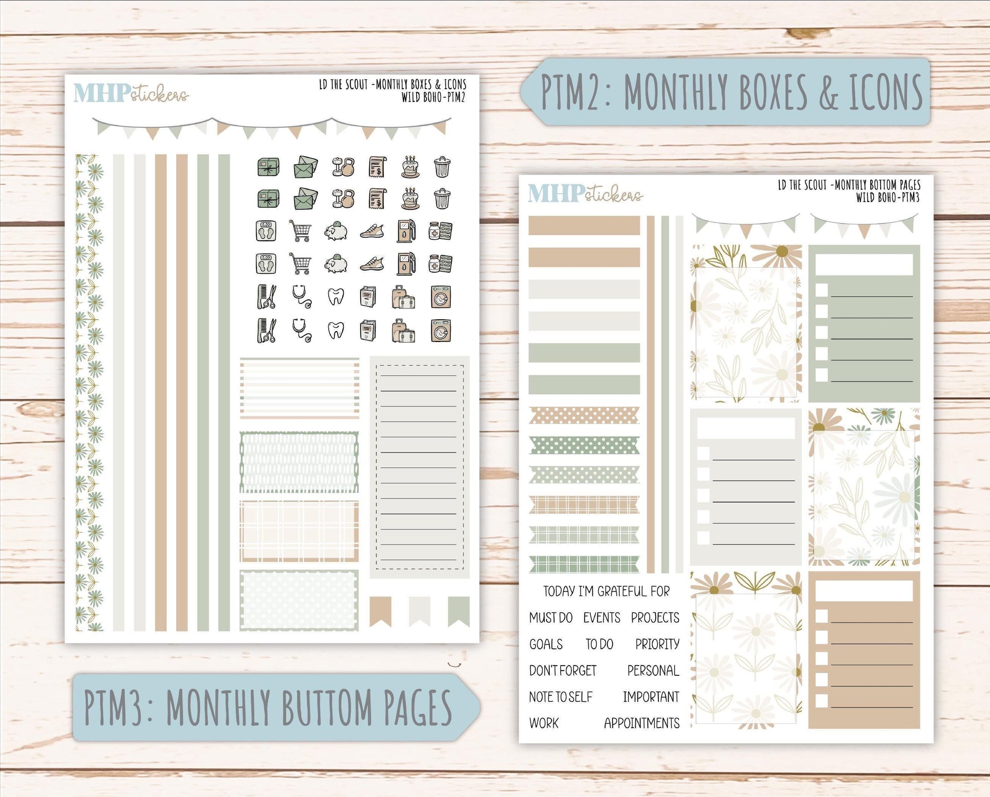 NOVEMBER 2025 Stickers for The Scout Laurel Denise Planner (formerly Portrait Planner). "Wild Boho" || PT