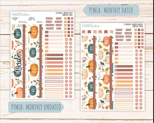 OCTOBER 2025 Stickers for The Scout Laurel Denise Planner (formerly Portrait Planner). "Pumpkins || PT