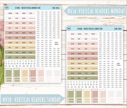 JUNE Neutral Color Stickers for small Laurel Denise Planners || NJUN