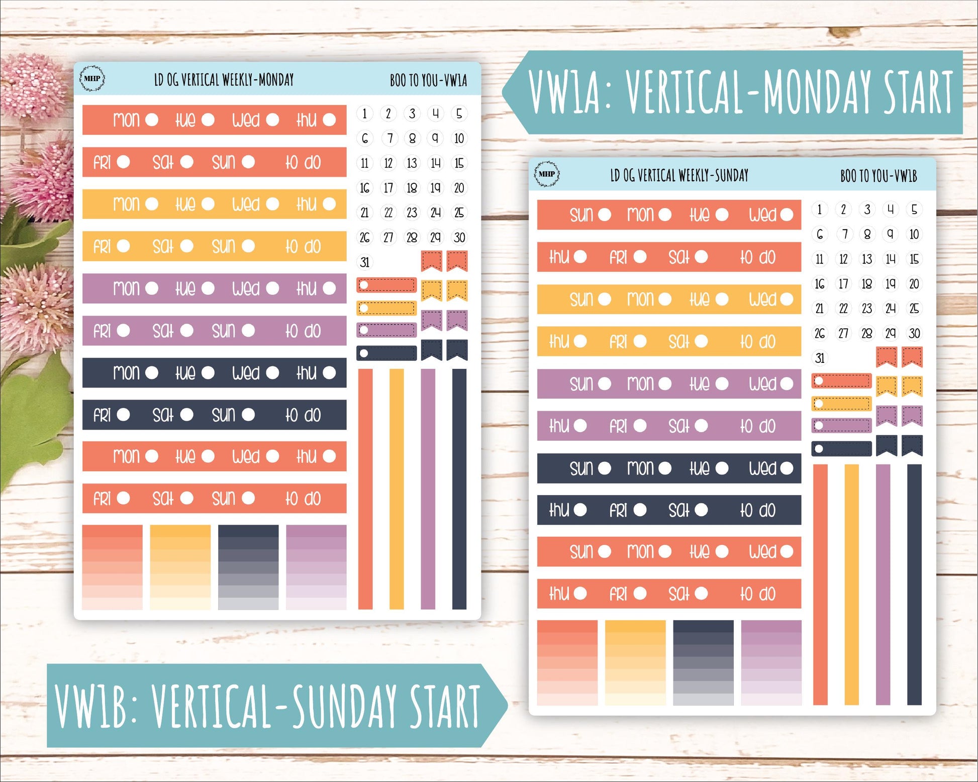 OCTOBER Stickers for Large size Horizontal & Vertical Laurel Denise Planner. (Formerly Original or Standar Size) "Boo to Youl" || OGBY