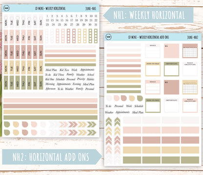 JUNE Neutral Color Stickers for small Laurel Denise Planners || NJUN