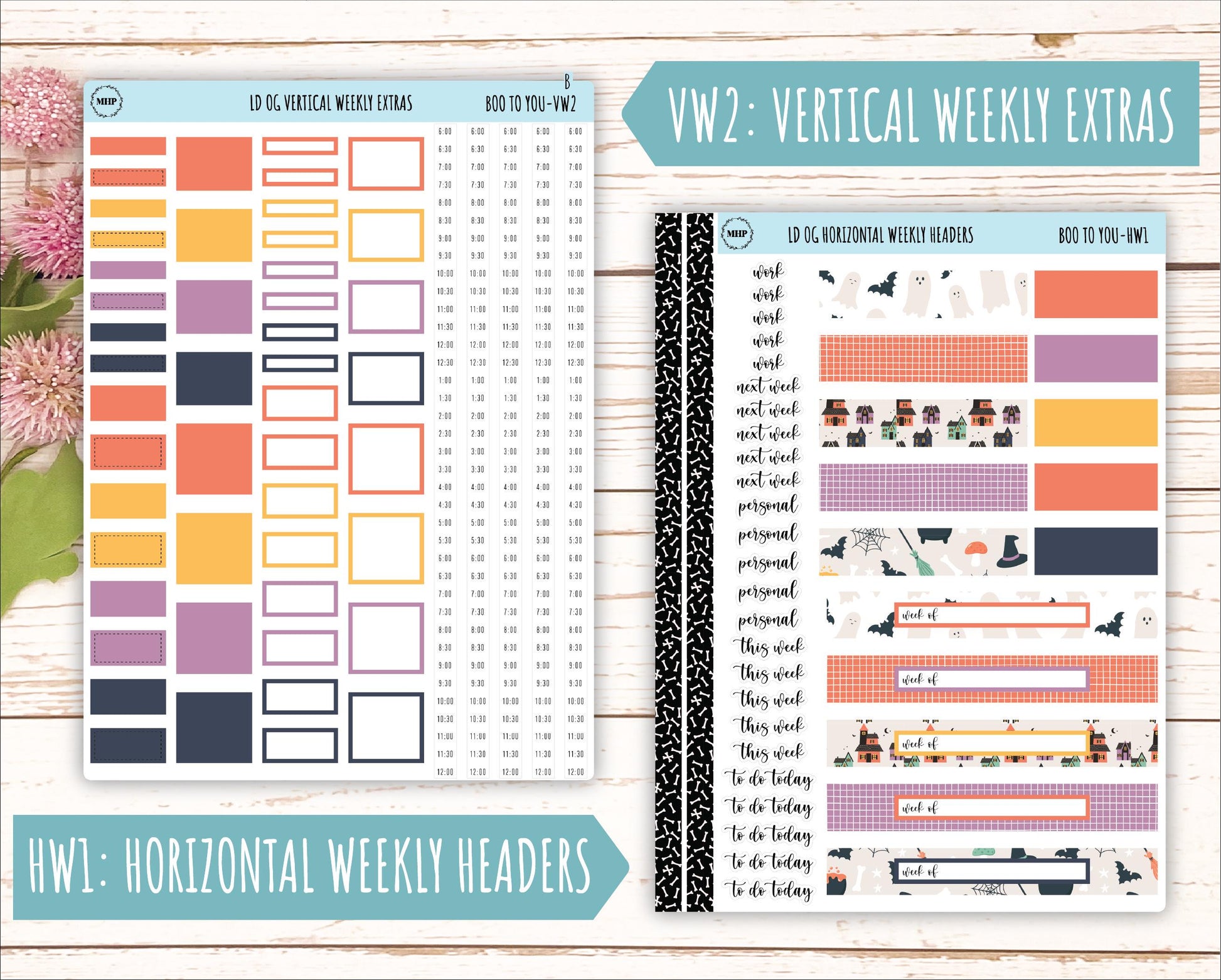 OCTOBER Stickers for Large size Horizontal & Vertical Laurel Denise Planner. (Formerly Original or Standar Size) "Boo to Youl" || OGBY