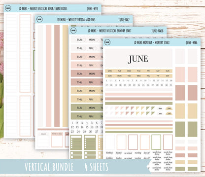 JUNE Neutral Color Stickers for small Laurel Denise Planners || NJUN