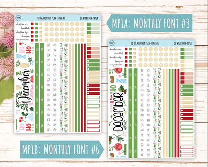 DECEMBER Stickers for Large size Horizontal & Vertical Laurel Denise Planner. (Formerly Original or Standar Size) "Oh What Fun" || OGOWF