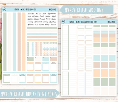MARCH Neutral Color Stickers for small Laurel Denise Planners || NMAR