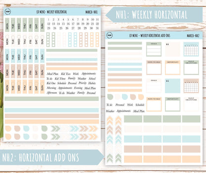MARCH Neutral Color Stickers for small Laurel Denise Planners || NMAR