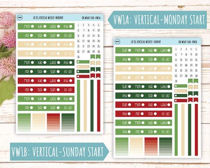 DECEMBER Stickers for Large size Horizontal & Vertical Laurel Denise Planner. (Formerly Original or Standar Size) "Oh What Fun" || OGOWF