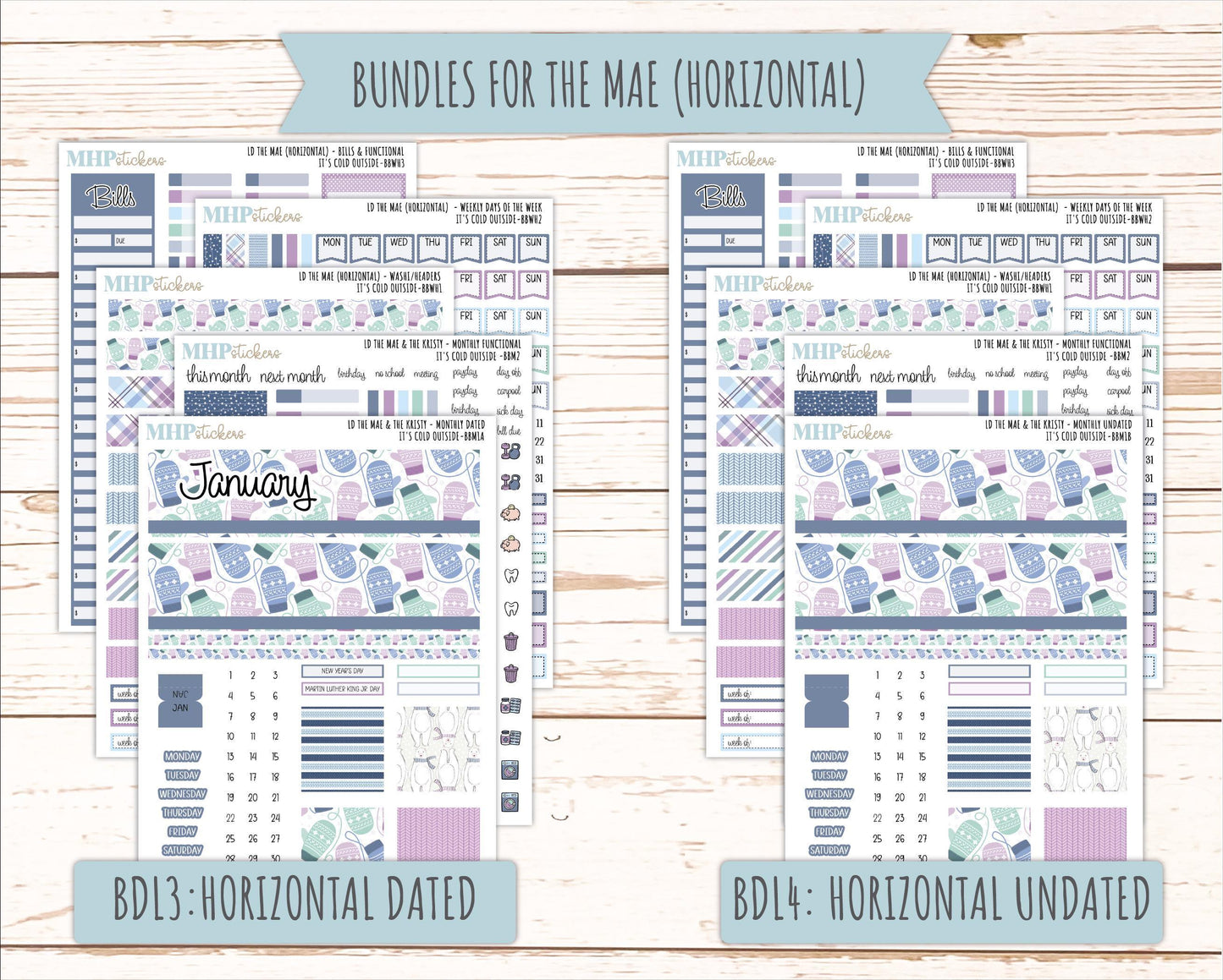 JANUARY 2026 Stickers for the Mae & Kristy Laurel Denise Planners (Book Bound Planner) "It's Cold Outside" || BB