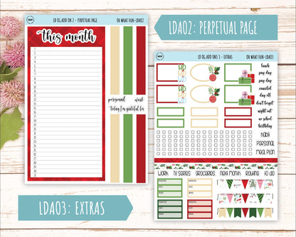 DECEMBER Stickers for Large size Horizontal & Vertical Laurel Denise Planner. (Formerly Original or Standar Size) "Oh What Fun" || OGOWF