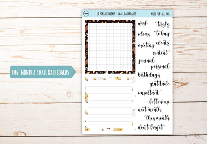 OCTOBER Stickers for The Scout Laurel Denise Planner (formerly Portrait Planner). "Nuts for Fall" || PNF