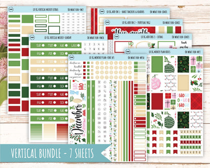 DECEMBER Stickers for Large size Horizontal & Vertical Laurel Denise Planner. (Formerly Original or Standar Size) "Oh What Fun" || OGOWF