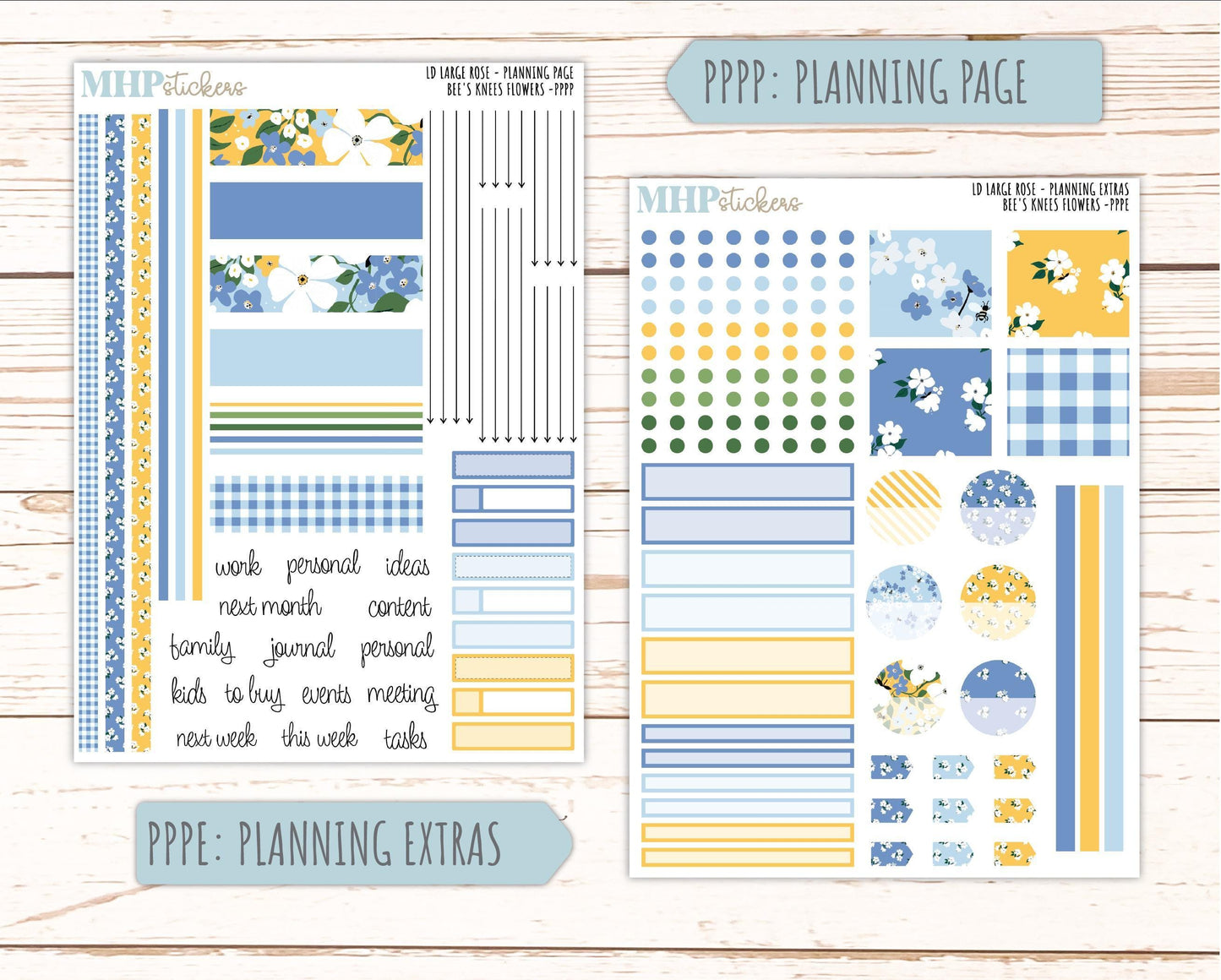 APRIL 2026 Stickers for the Large Rose Planner (Formerly Project Planner). Laurel Denise. "Bee's Knees Flowers" || PP