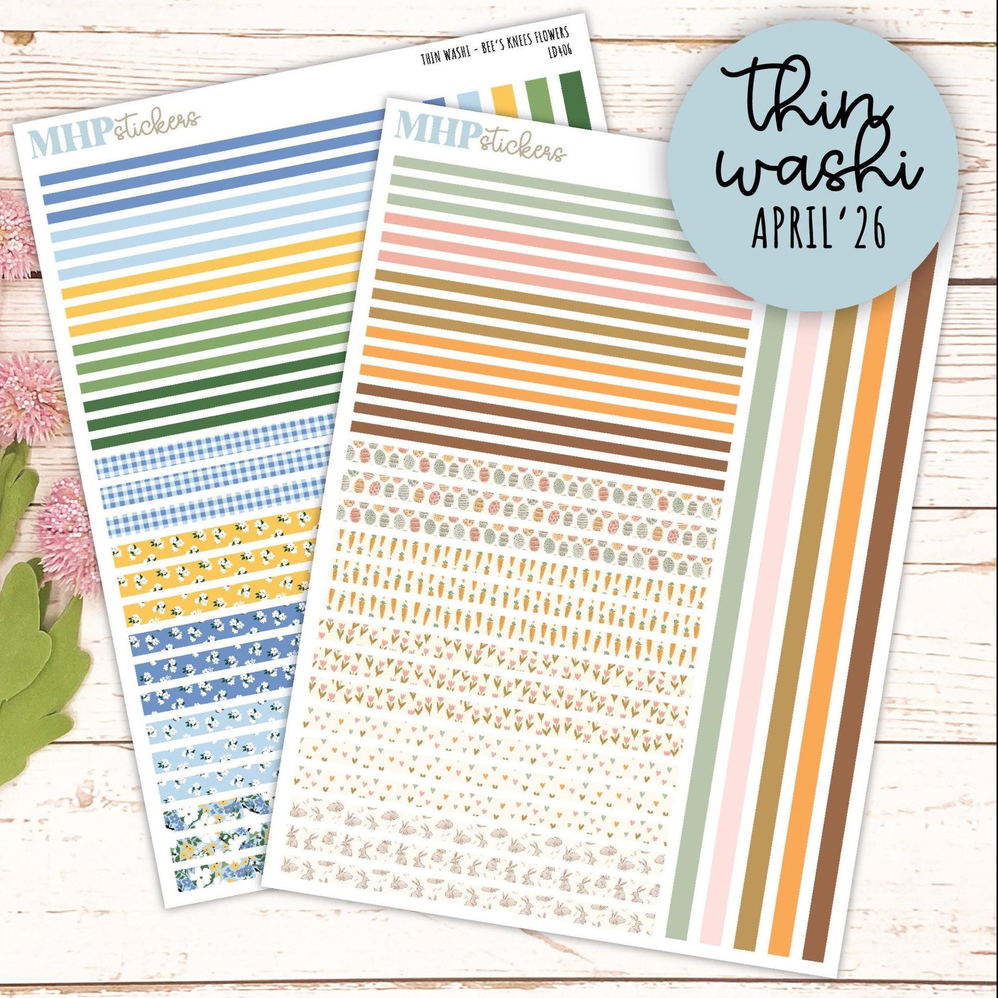 Thin Washi for Laurel Denise Planners. Planner Stickers APRIL '26 || LD406