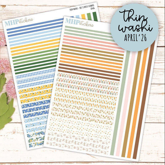 Thin Washi for Laurel Denise Planners. Planner Stickers APRIL '26 || LD406