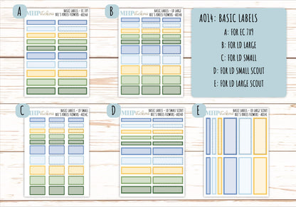 Basic Labels & Habit Trackers. ADD-Ons for Monthly Kits "Bee's Knees Flowers" || AOBL