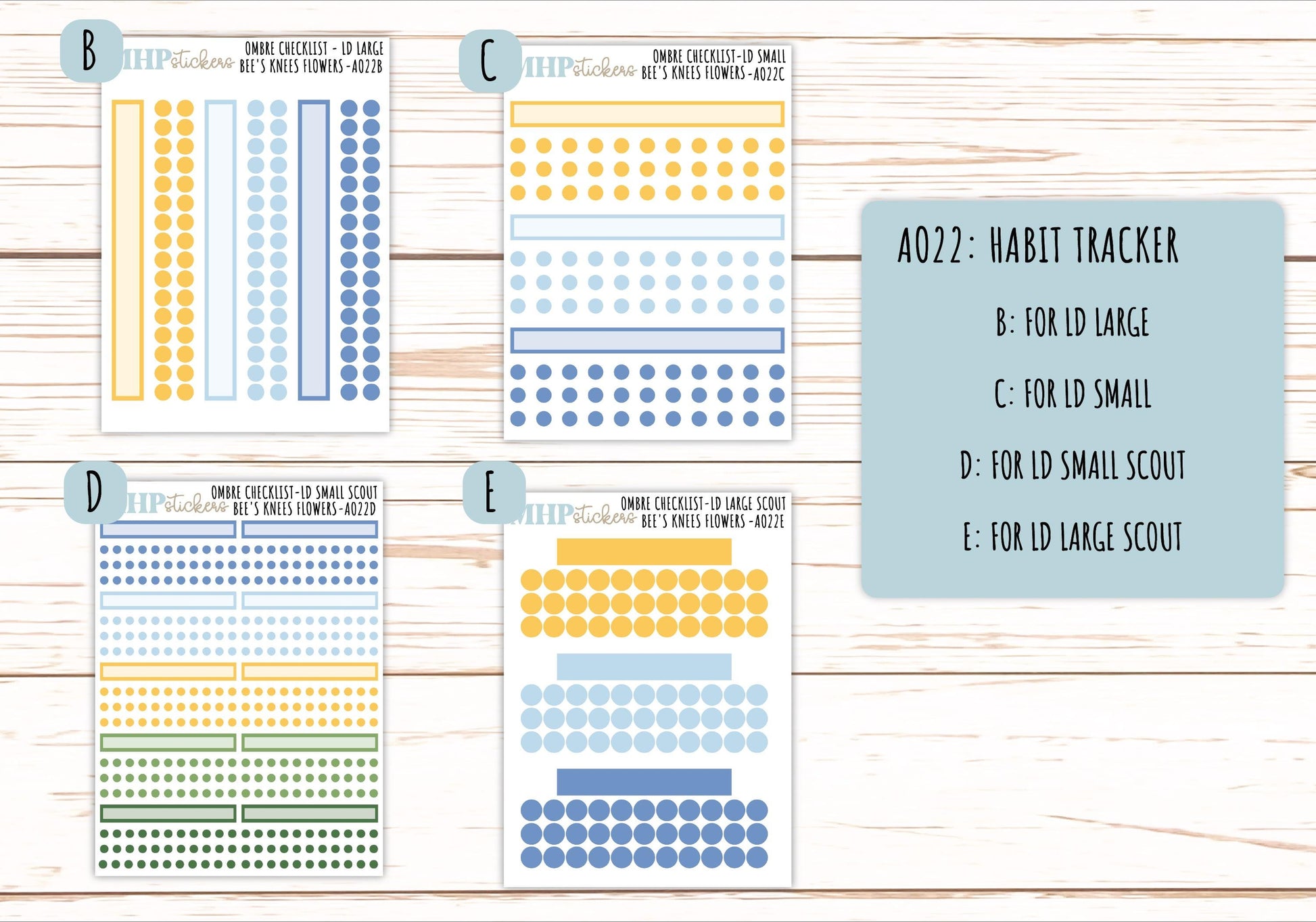 Basic Labels & Habit Trackers. ADD-Ons for Monthly Kits "Bee's Knees Flowers" || AOBL