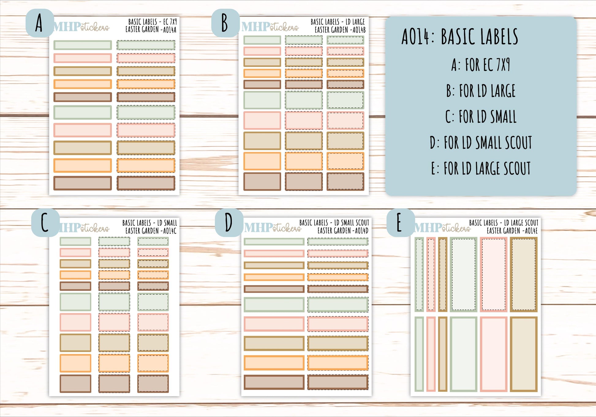 Basic Labels & Habit Trackers. ADD-Ons for Monthly Kits "Easter Garden" || AOBL