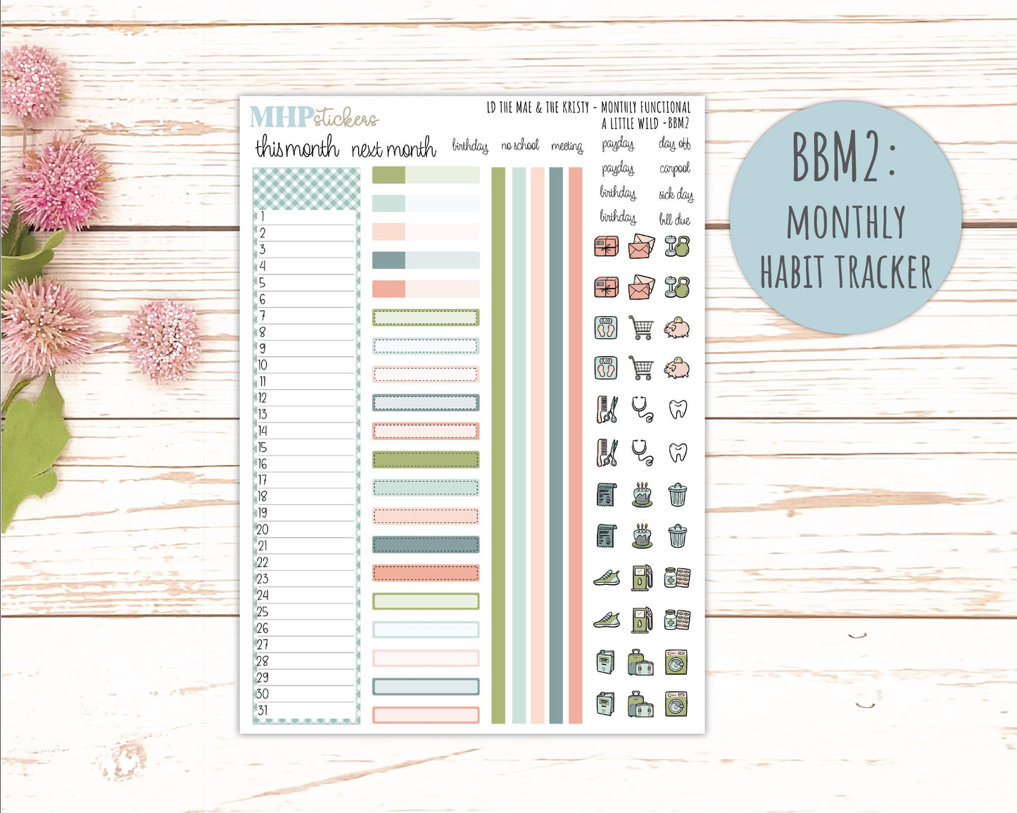 MAY 2026 Stickers for the Mae & Kristy Laurel Denise Planners "A Little Wild" || BB