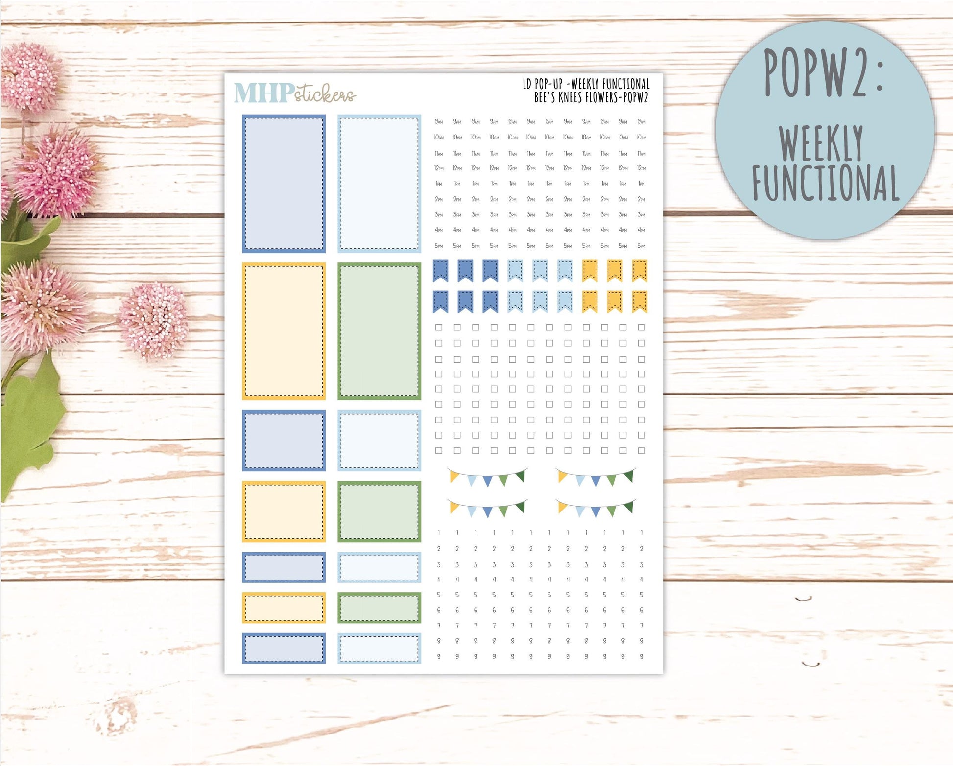 APRIL 2026 Stickers for The Jo, Laurel Denise Planner (Formerly Pop-Up Planner) "Bee's Knees Flowers" || POP