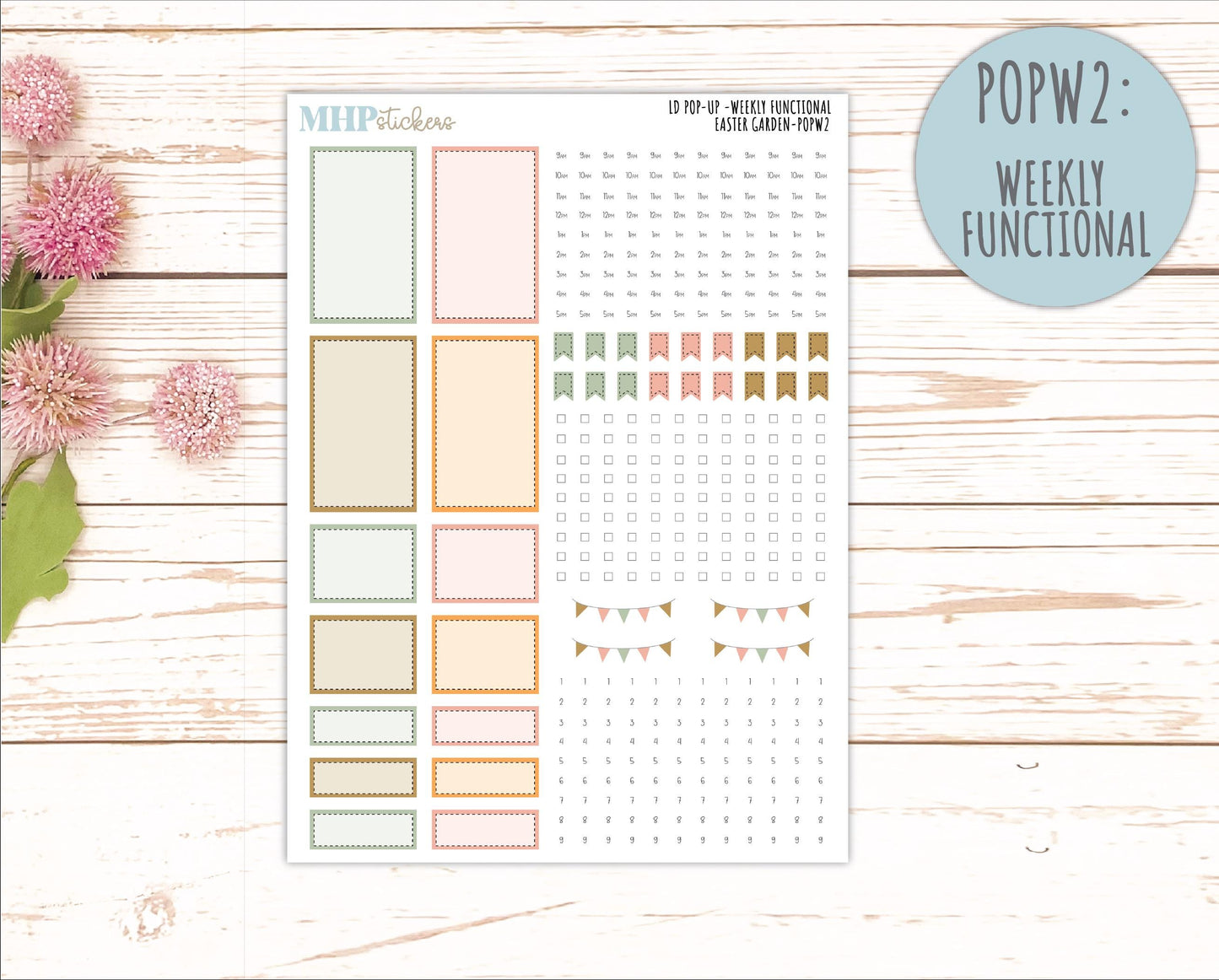 APRIL 2026 Stickers for The Jo, Laurel Denise Planner (Formerly Pop-Up Planner) "Easter Garden" || POP