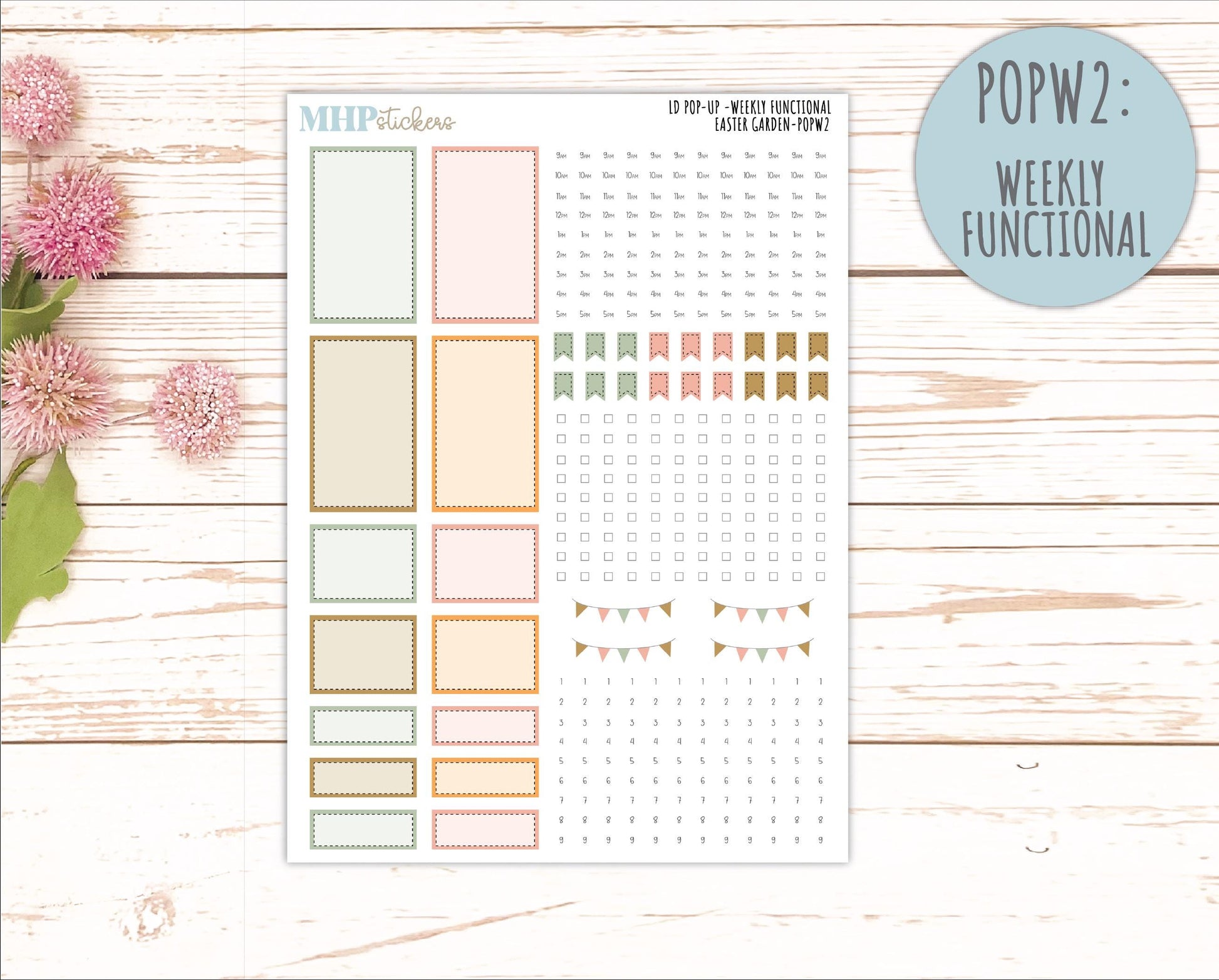 APRIL 2026 Stickers for The Jo, Laurel Denise Planner (Formerly Pop-Up Planner) "Easter Garden" || POP