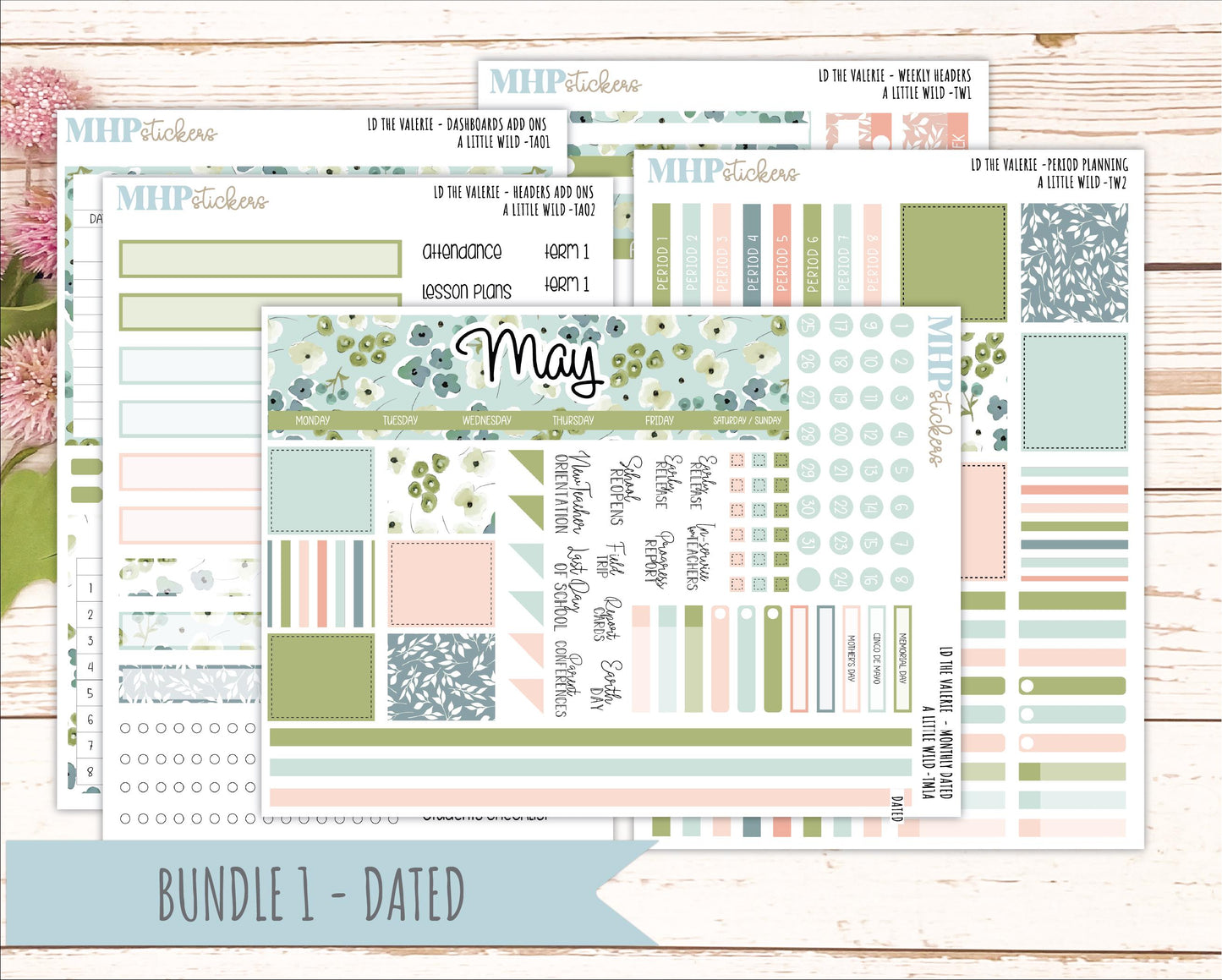 MAY Stickers for The Valerie Laurel Denise Planner "A Little Wild" || TC