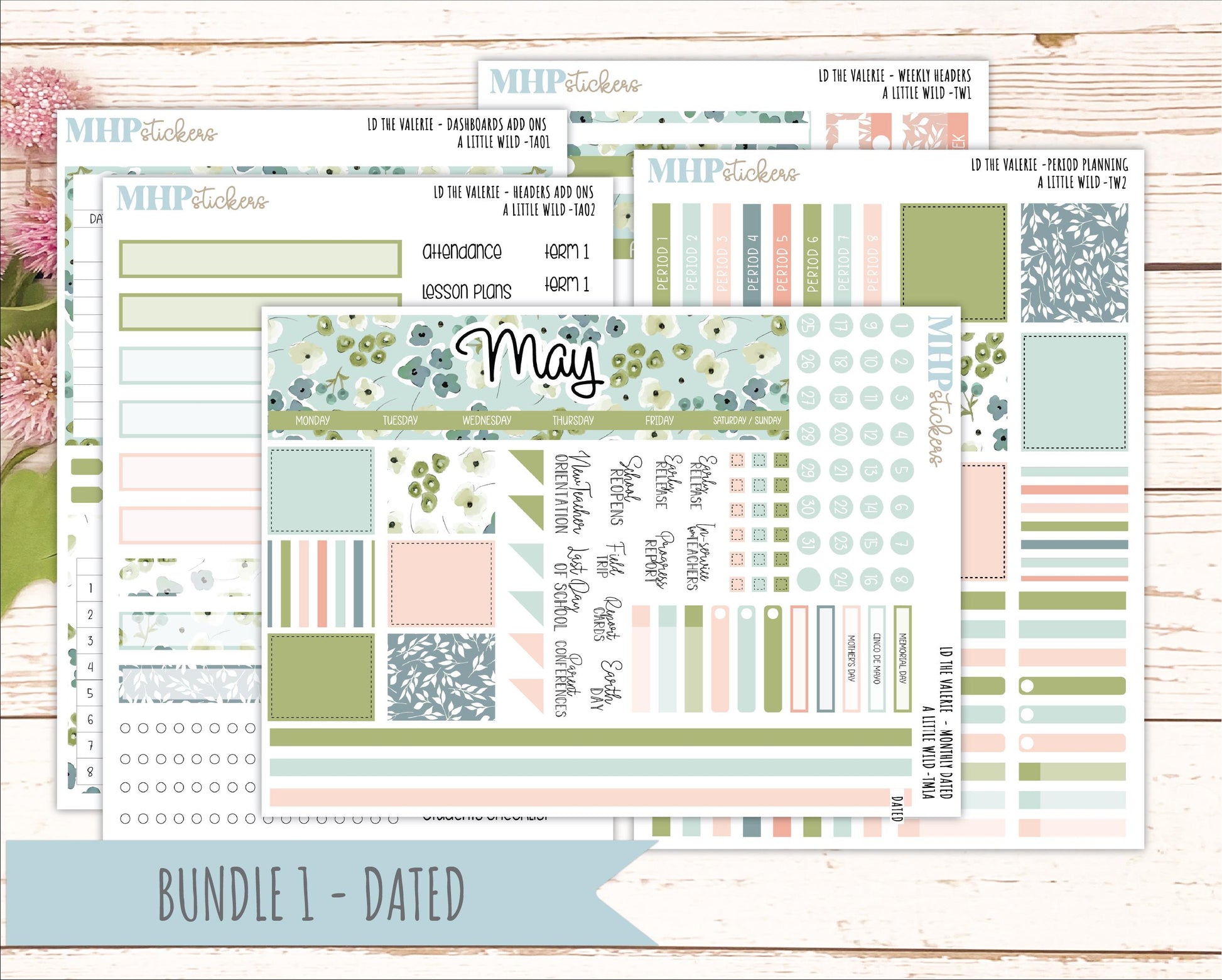 MAY Stickers for The Valerie Laurel Denise Planner "A Little Wild" || TC