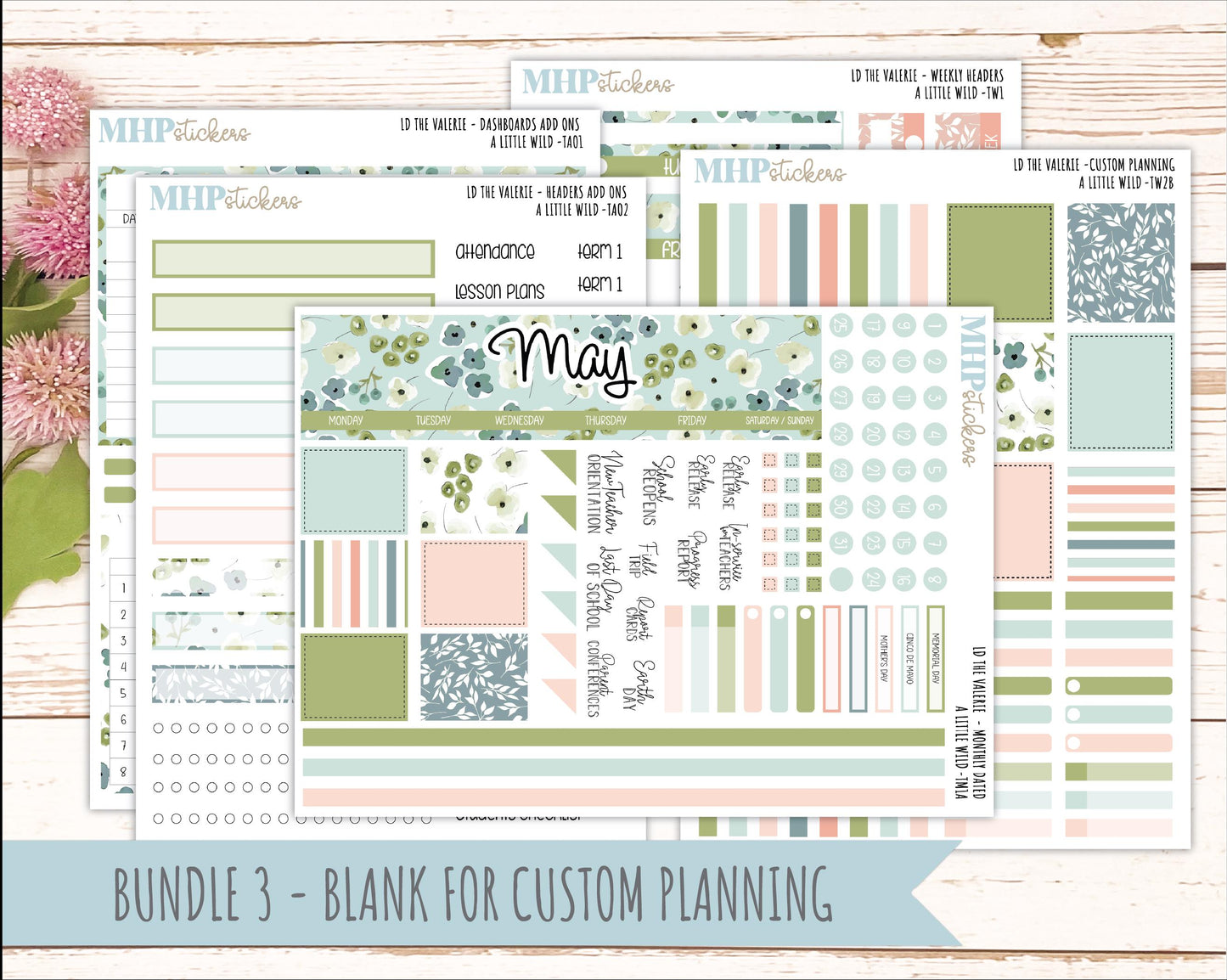 MAY Stickers for The Valerie Laurel Denise Planner "A Little Wild" || TC