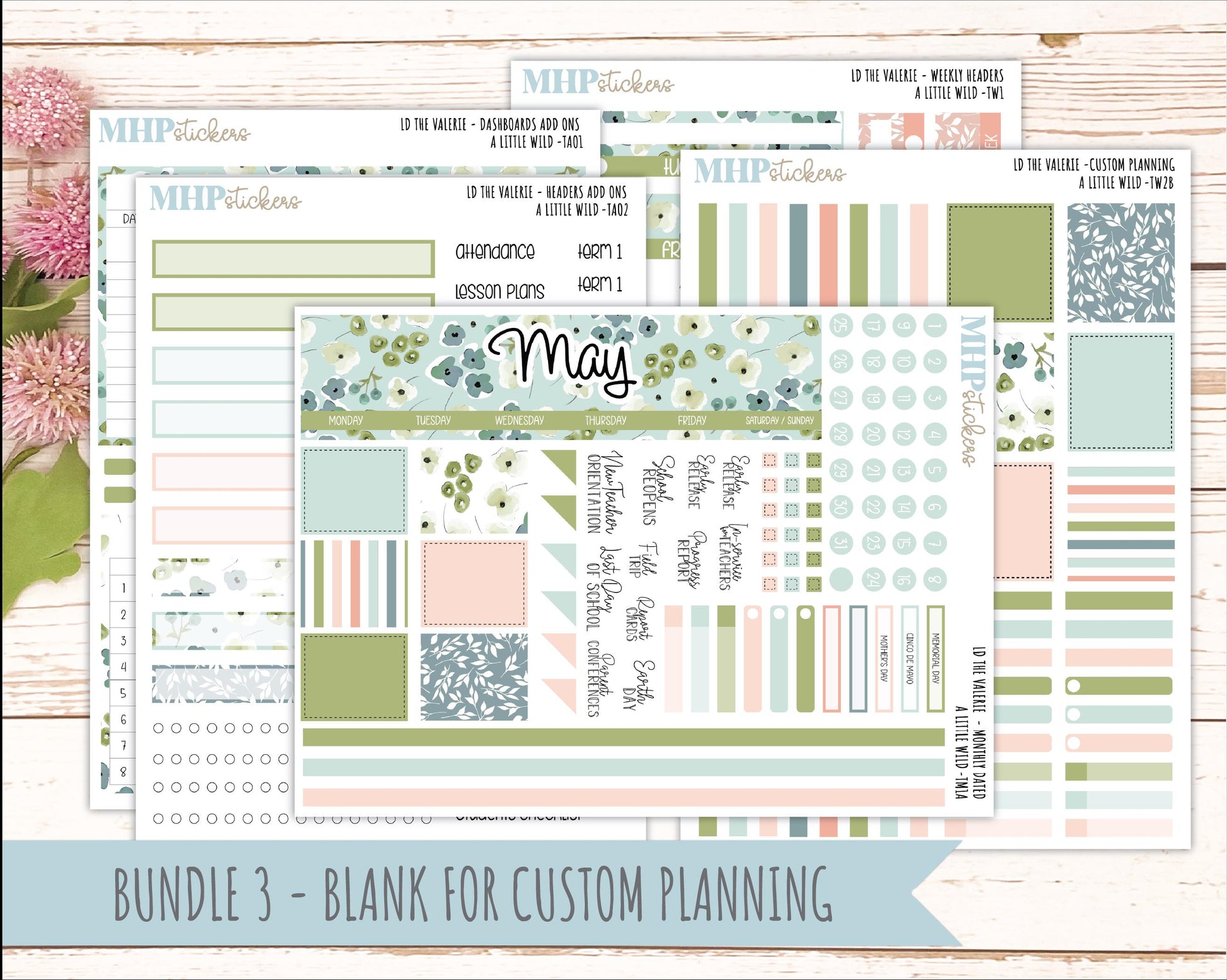 MAY Stickers for The Valerie Laurel Denise Planner "A Little Wild" || TC