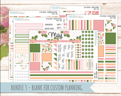 MAY Stickers for The Valerie Laurel Denise Planner "Roses" || TC