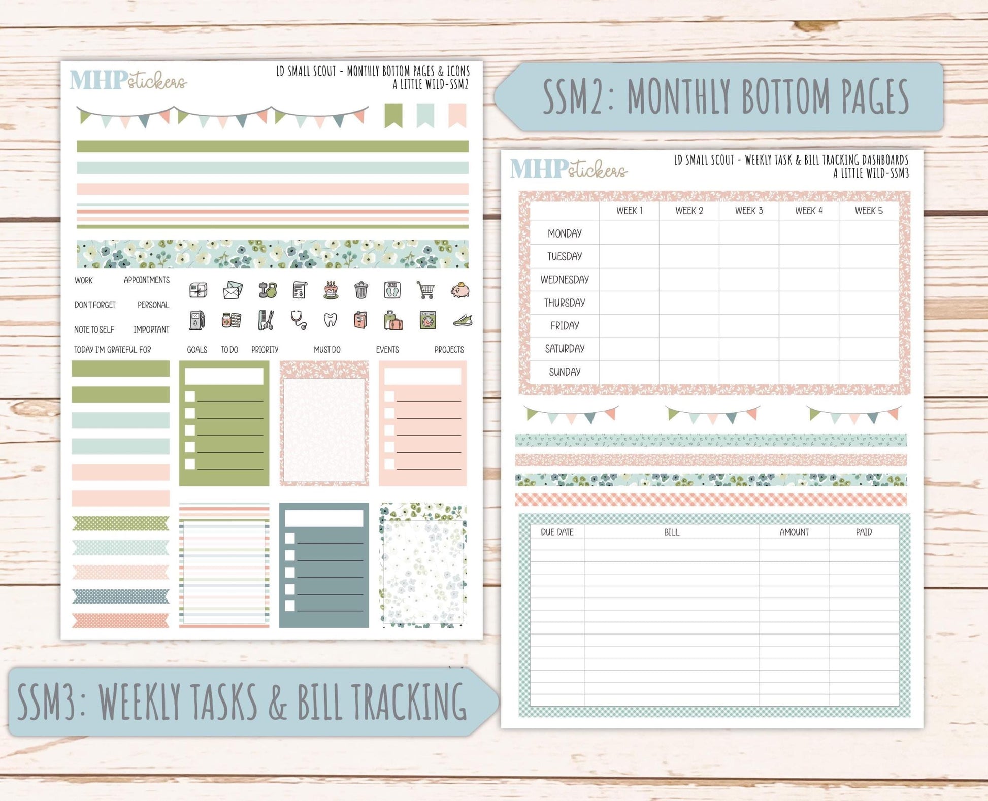 MAY 2026 Stickers for the Small Scout Laurel Denise Planners. "A Little Wild" ||SS