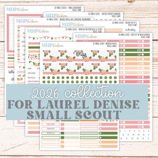 MAY 2026 Stickers for the Small Scout Laurel Denise Planners. "Roses" ||SS