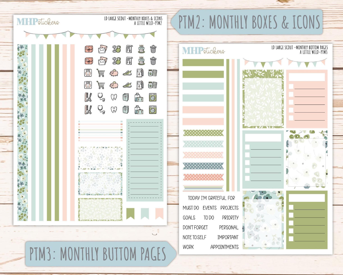 MAY 2026 Stickers for the Large Scout Laurel Denise Planners "A Little Wild" || PT