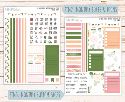 MAY 2026 Stickers for the Large Scout Laurel Denise Planners. "Roses" || PT