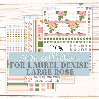 MAY 2026 Stickers for the Large Rose Laurel Denise Planner. "Roses" || PP