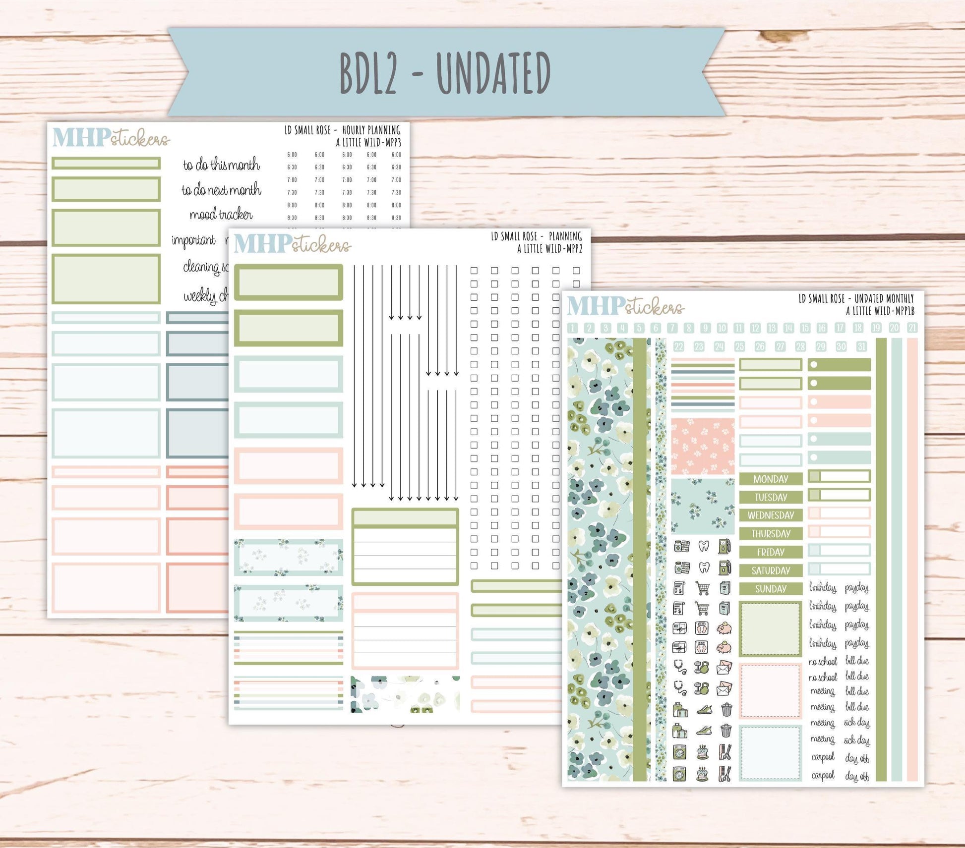 MAY 2026 Stickers for The Small Rose Laurel Denise Planner. "A Little Wild" || MPP