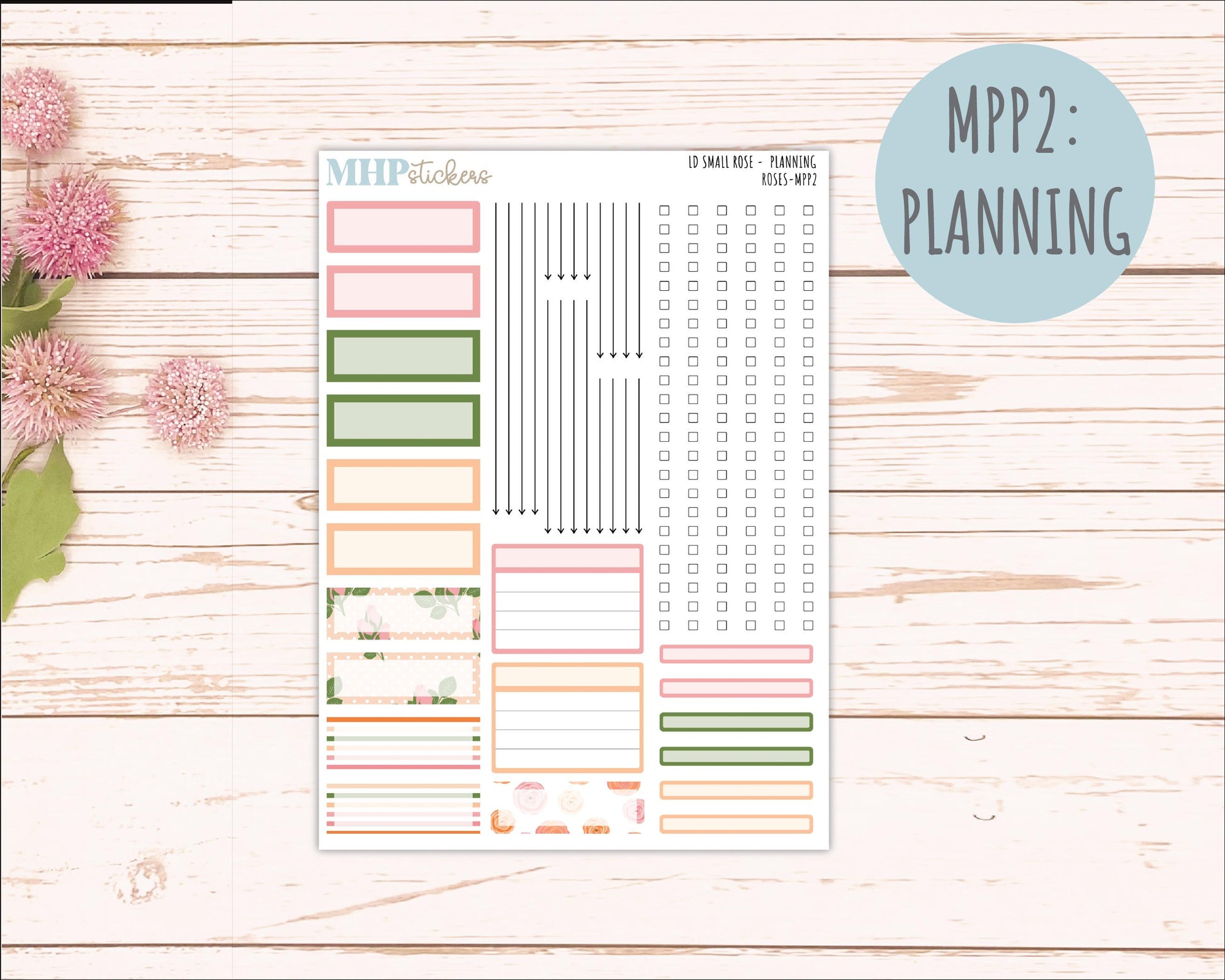 MAY 2026 Stickers for The Small Rose Laurel Denise Planner. "Roses" || MPP