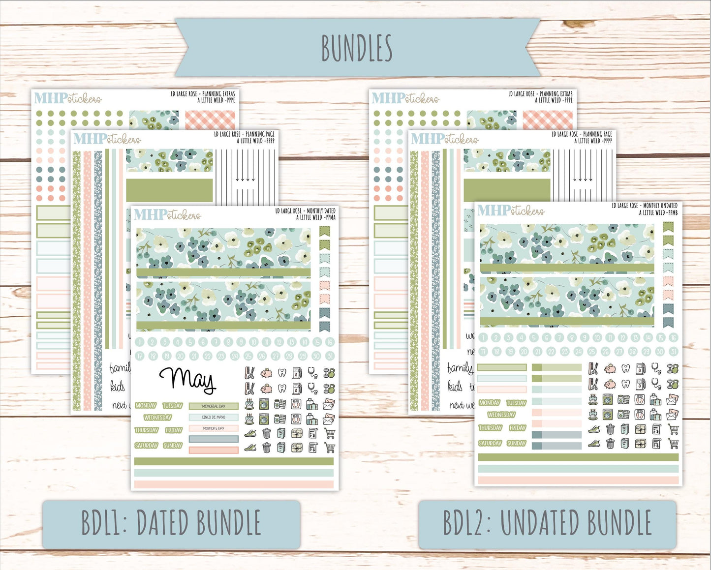 MAY 2026 Stickers for the Large Rose Laurel Denise Planner. "A Little Wild" || PP