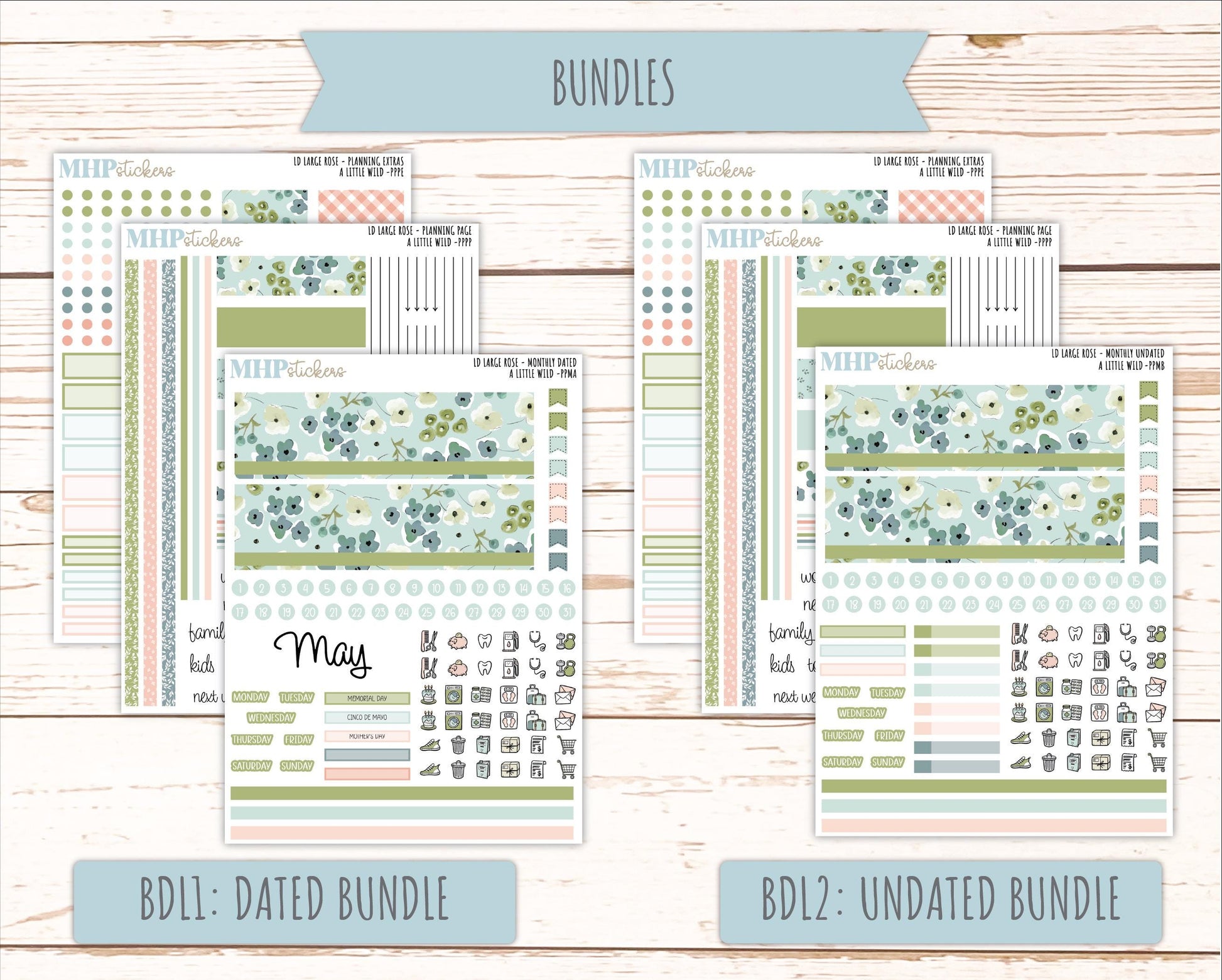 MAY 2026 Stickers for the Large Rose Laurel Denise Planner. "A Little Wild" || PP