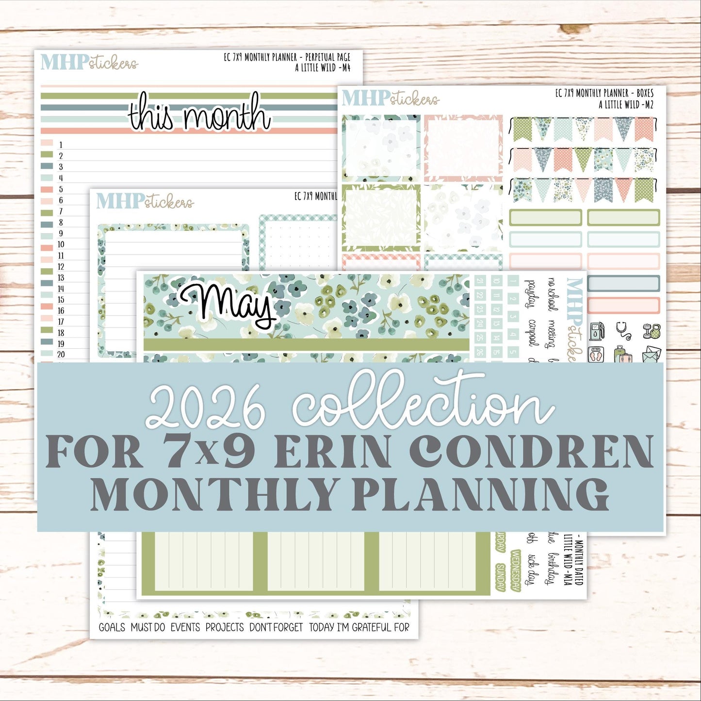 MAY Monthly Kit for 7x9 Erin Condren Planners. 2026 Collection "A Little Wild" || ECM