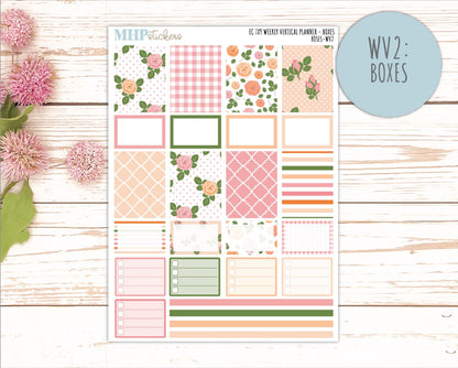 MAY Weekly Vertical Kits for 7x9 Erin Condren Planners. 2026 Collection "Roses" || ECWV