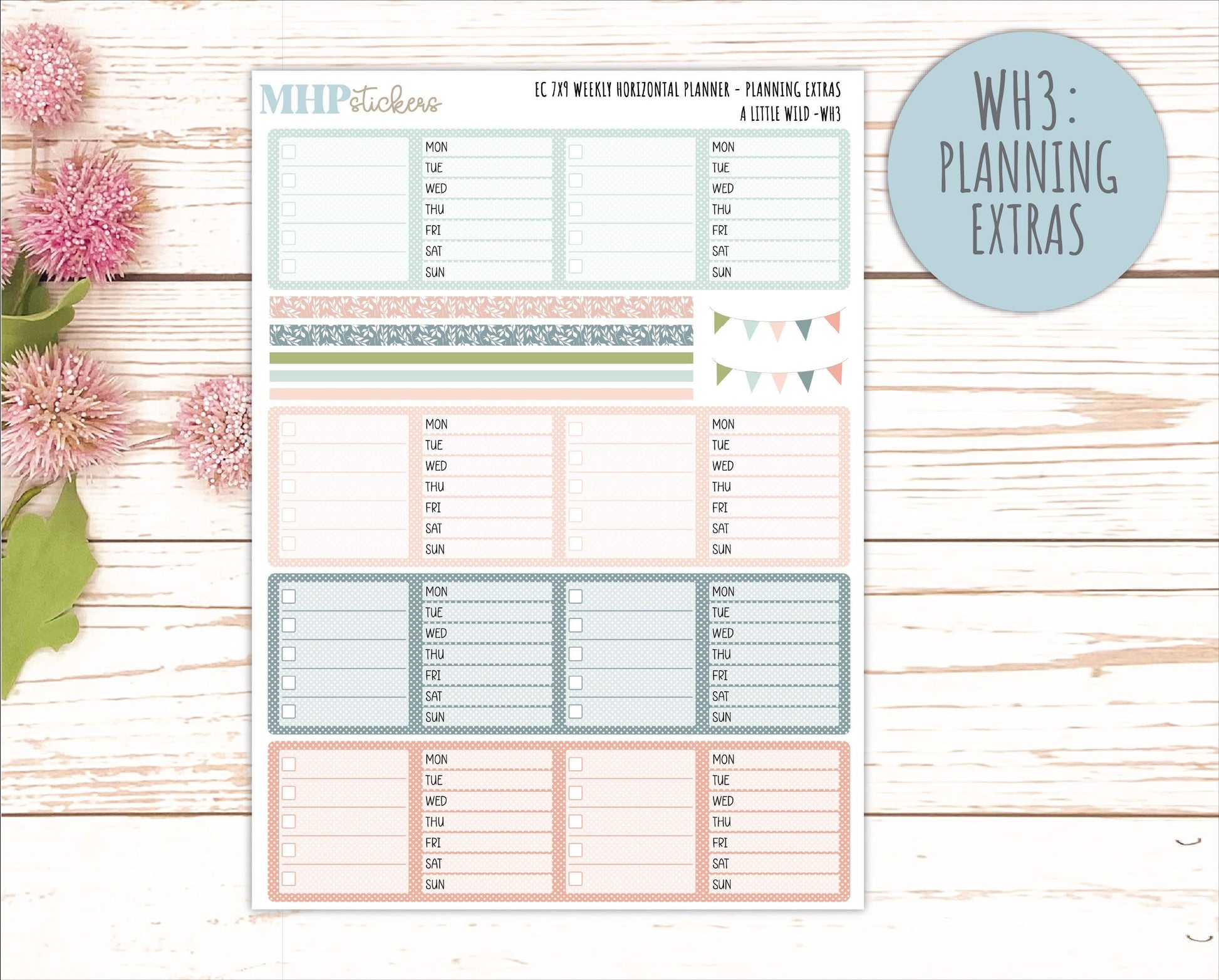 MAY Weekly Horizontal Planning Kit for 7x9 Erin Condren Planners. 2026 Collection "A Little Wild" || ECWH